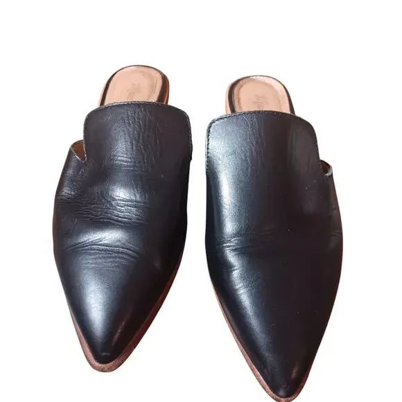 Madewell Jemma Mule flats black leather size 7.5 - Picture 3 of 5